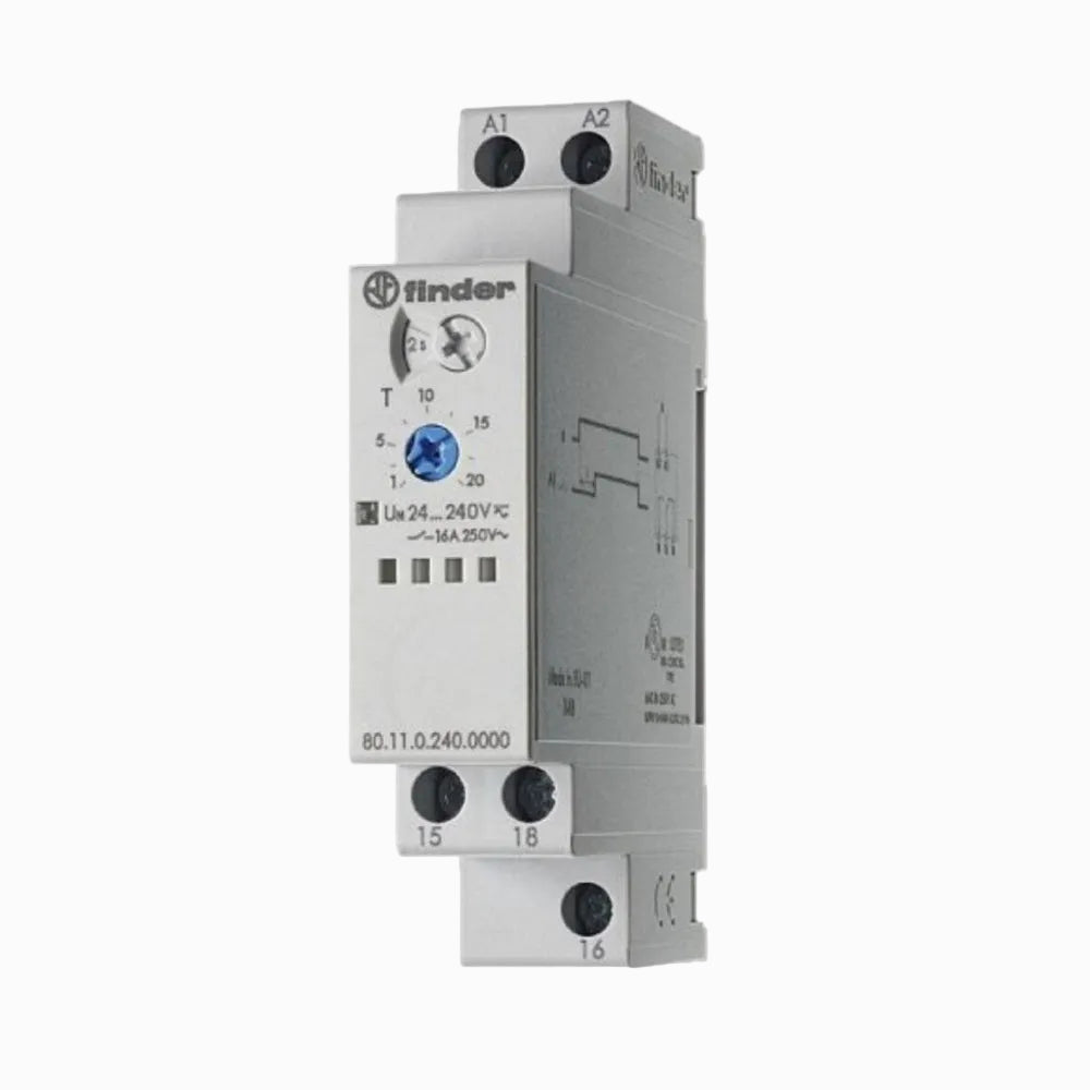 TEMPORIZADOR MODULAR MULTIFUNCION 16A. 1 CONTACTO 24....240V. FINDER