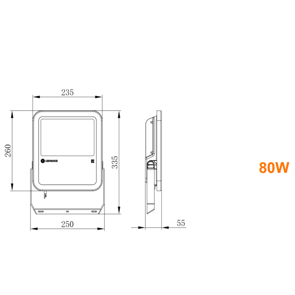 FLOODLIGHT PFM 80W/850 BK 100-277V 1000LM BK LEDVANCE