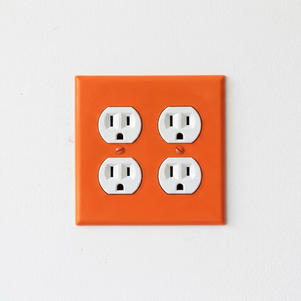 PLACA PARA 2 RECEPTACULOS DUPLEX NYLON COLOR NARANJA LEVITON