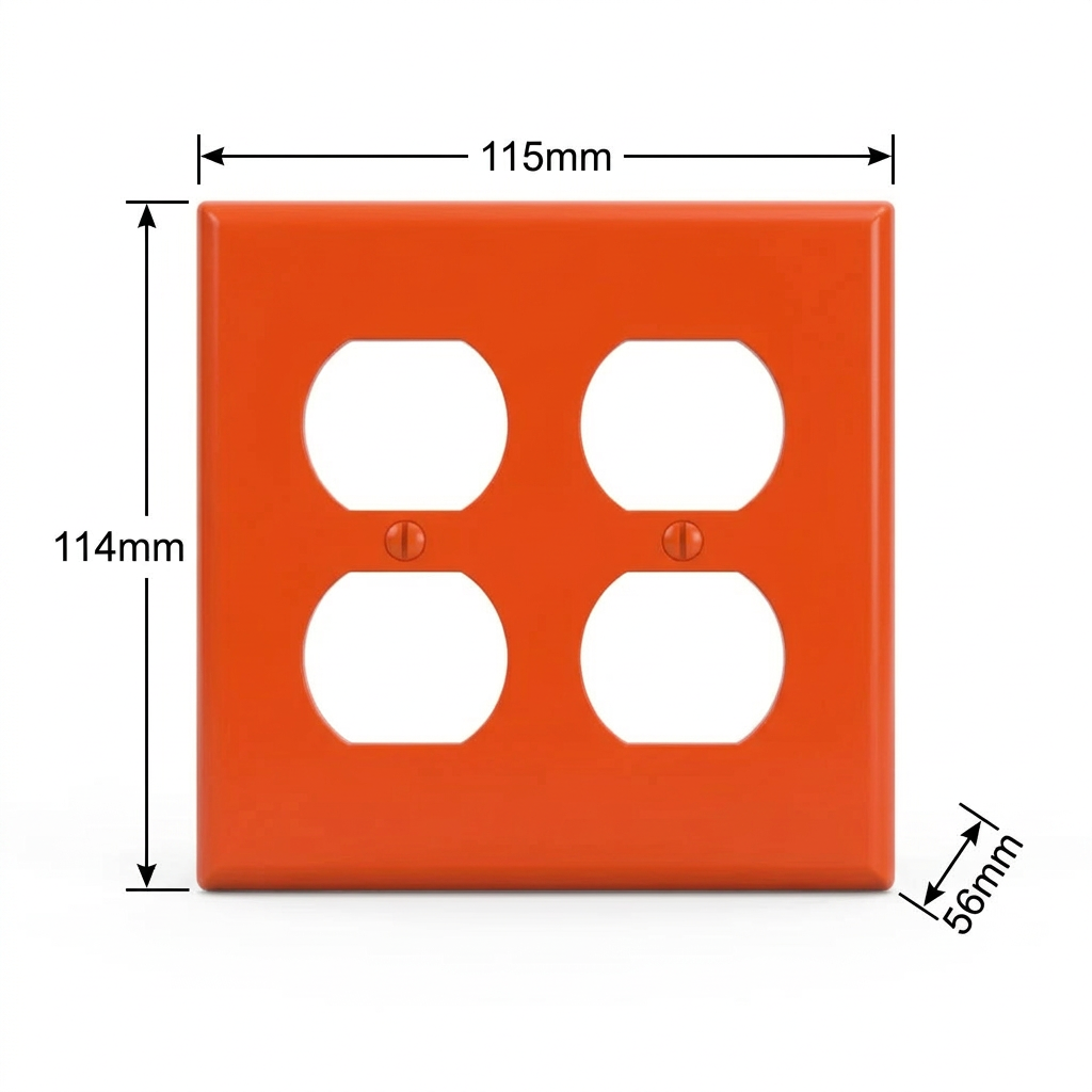 PLACA PARA 2 RECEPTACULOS DUPLEX NYLON COLOR NARANJA LEVITON