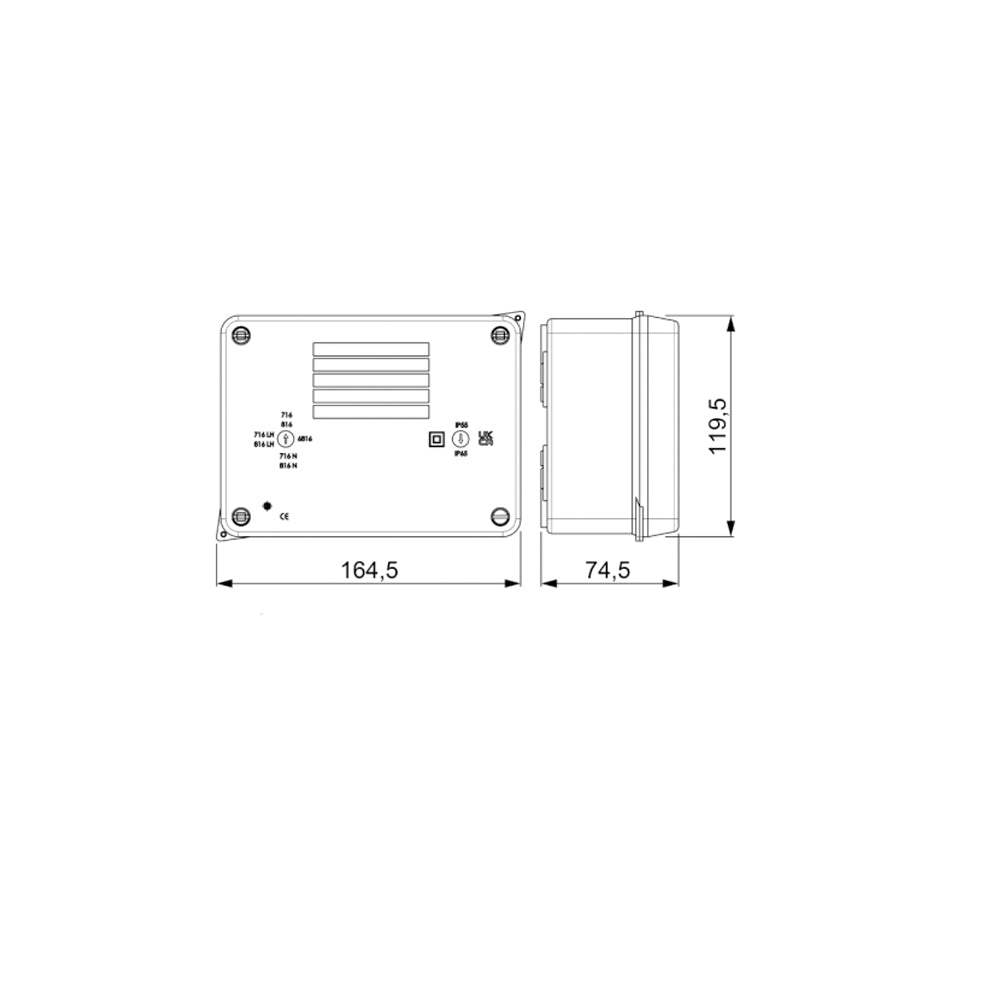 CAJA ESTANCA CIEGA IP65IK08 153X110X65 SOLERA