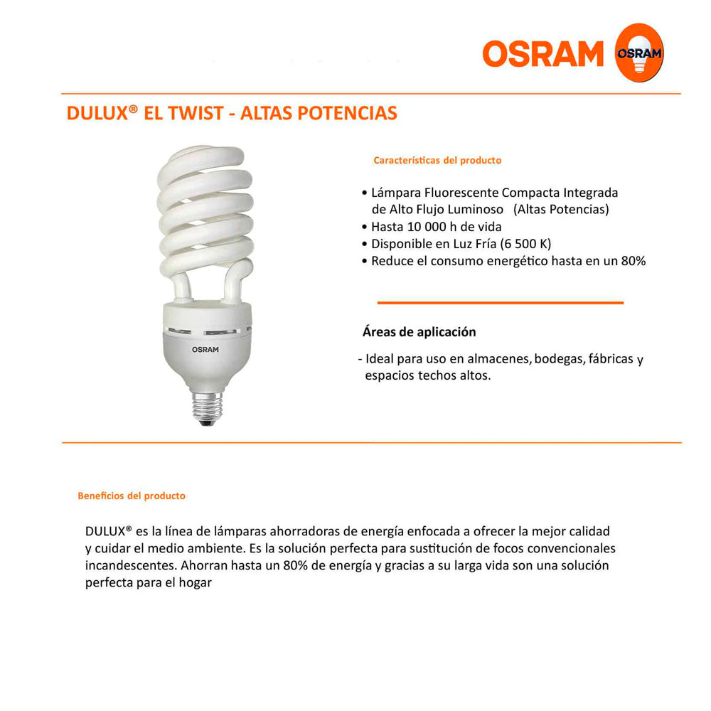 FOCO LEDVANCE AHORRADOR DE 45W BASE E27