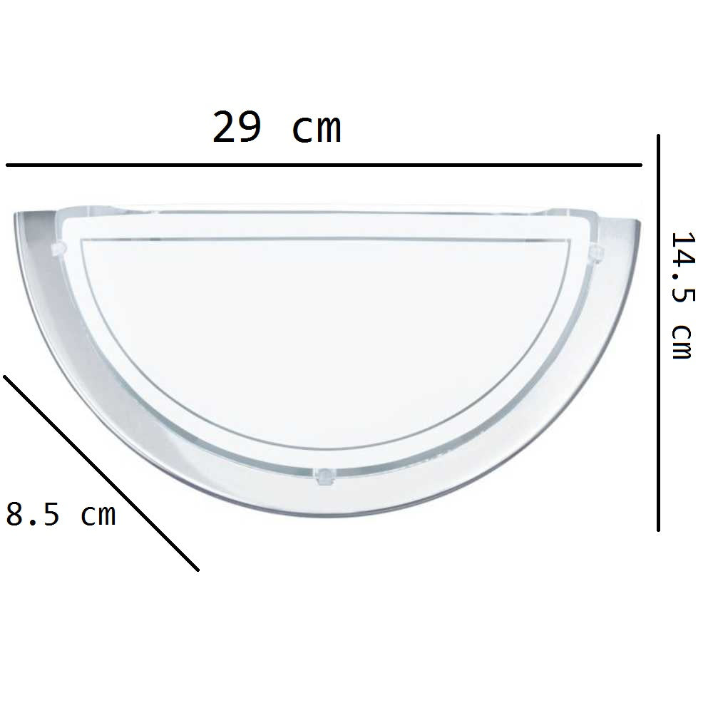 ARBOTANTE MEDIA LUNA CROMO PANTALLA CRISTAL PLANET 1 E27 (NO INCLUIDO) 120V IP20 EGLO