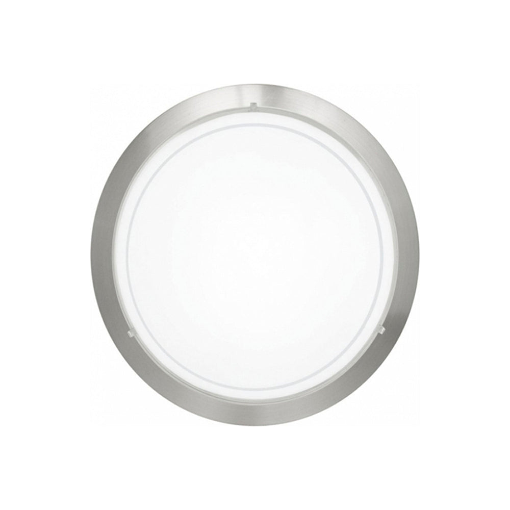 LUMINARIO DE TECHO EGLO PLANET BASE E26 DE 60W NIQUEL SATINADO Y CRISTAL BLANCO