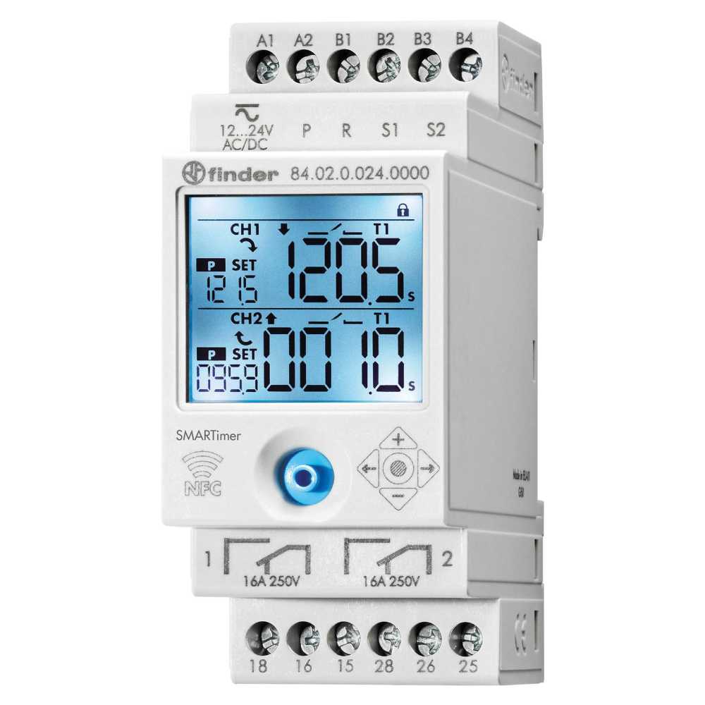 SMART TIMER DIGITAL 110-240V. 16A. 2 CONTACTOS MULTIFUNCION FINDER
