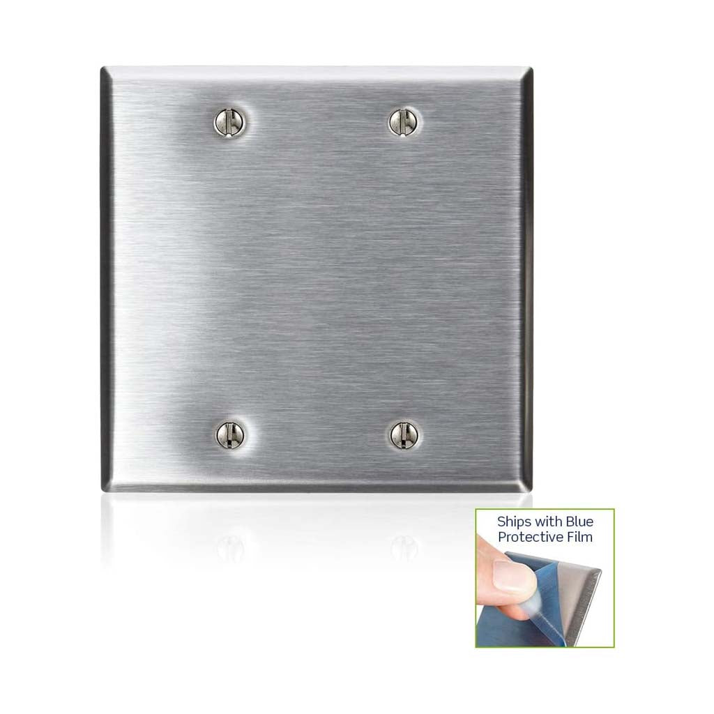 PLACA 2 UNIDADES CIEGA ACERO INOXIDABLE SATINADO 84025-040