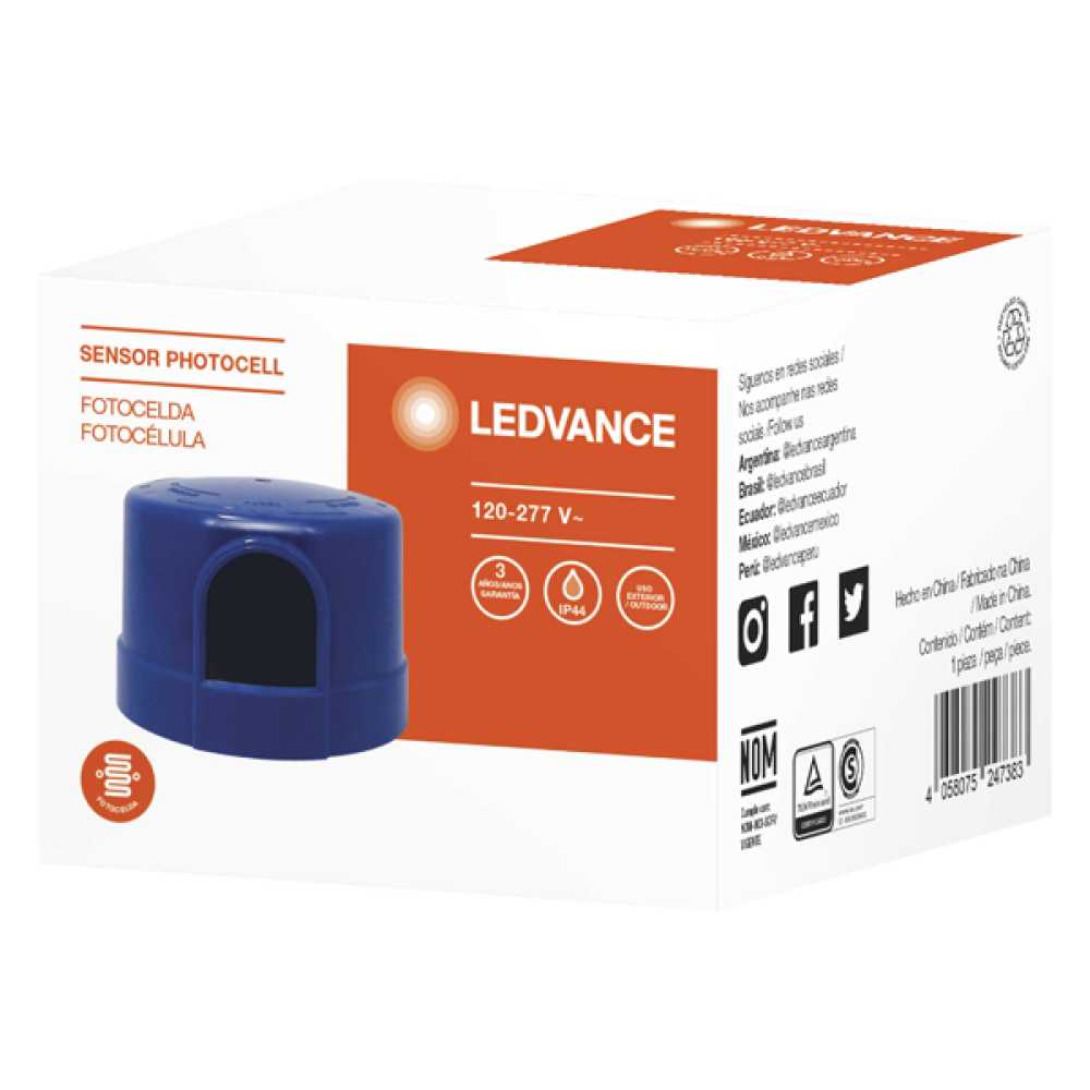 FOTOCELDA PARA USO EXTERIOR LEDVANCE 120/277V 3 PINES AZUL 85204 *** OFRECER 9402300 ***