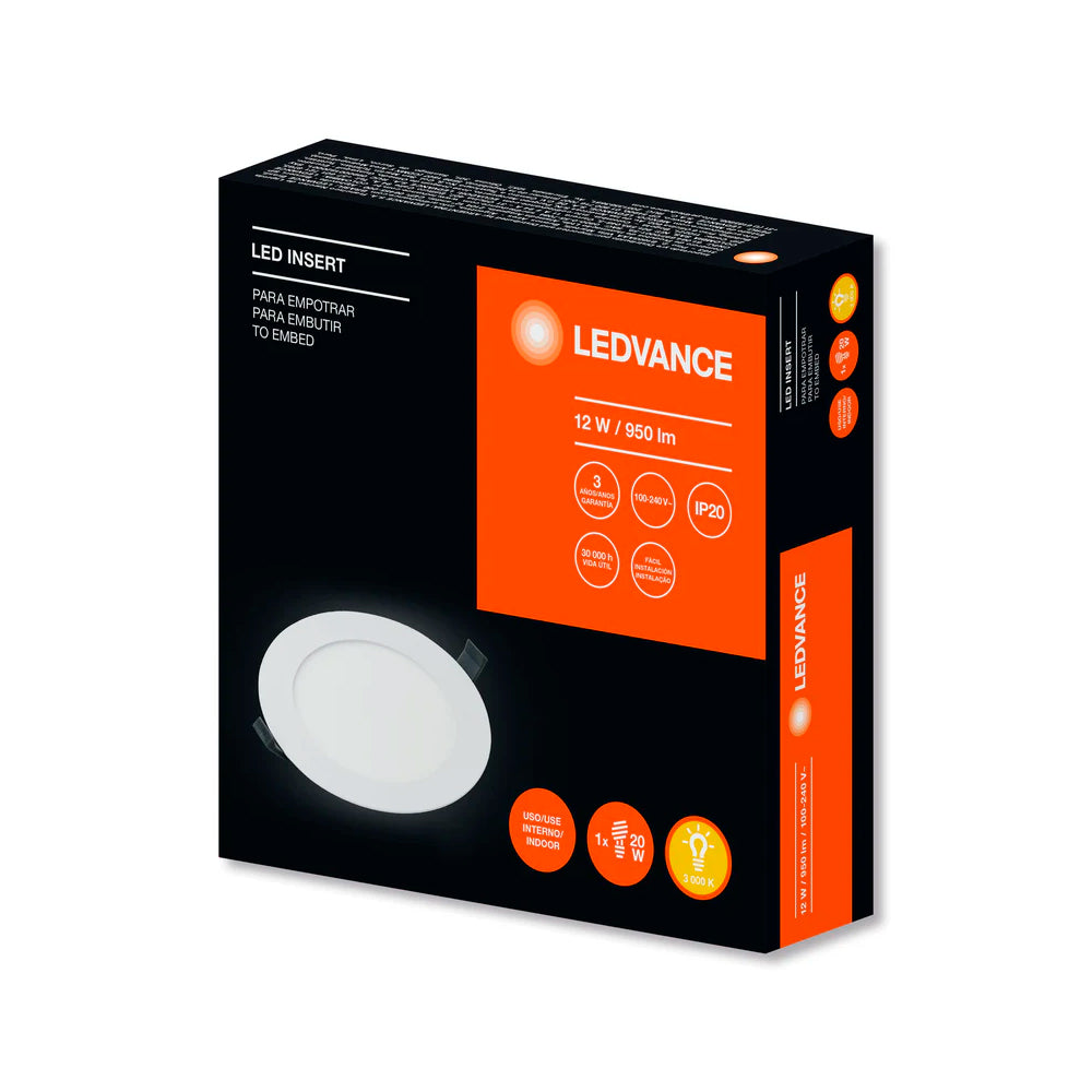 LUMINARIA LEDVANCE INSERT RND 100-240V 12W 3000K