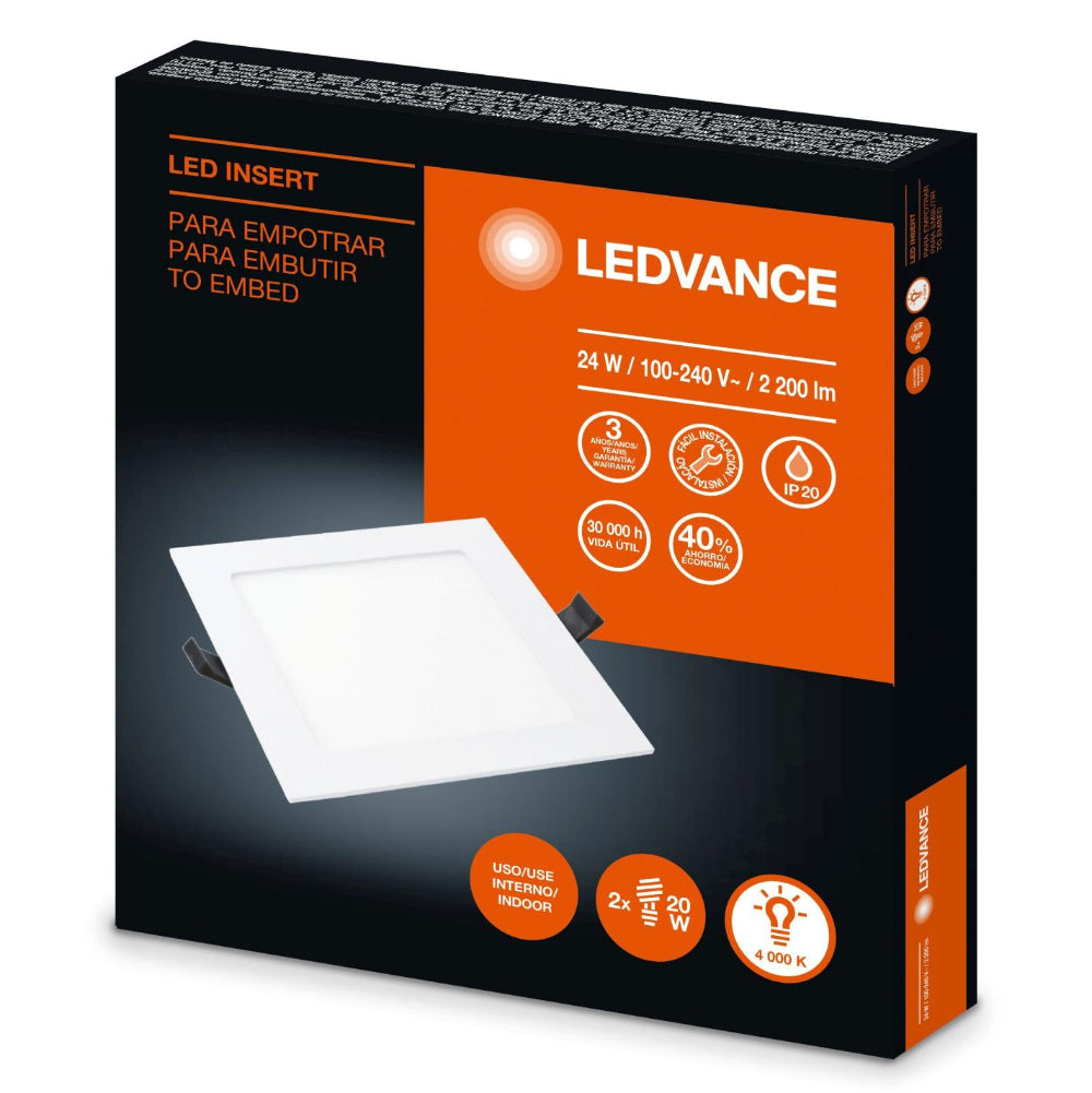 LUMINARIA CUADRADA INSERT SQUARE 24W 4000K MCA LEDVANCED ***HAE 2023***