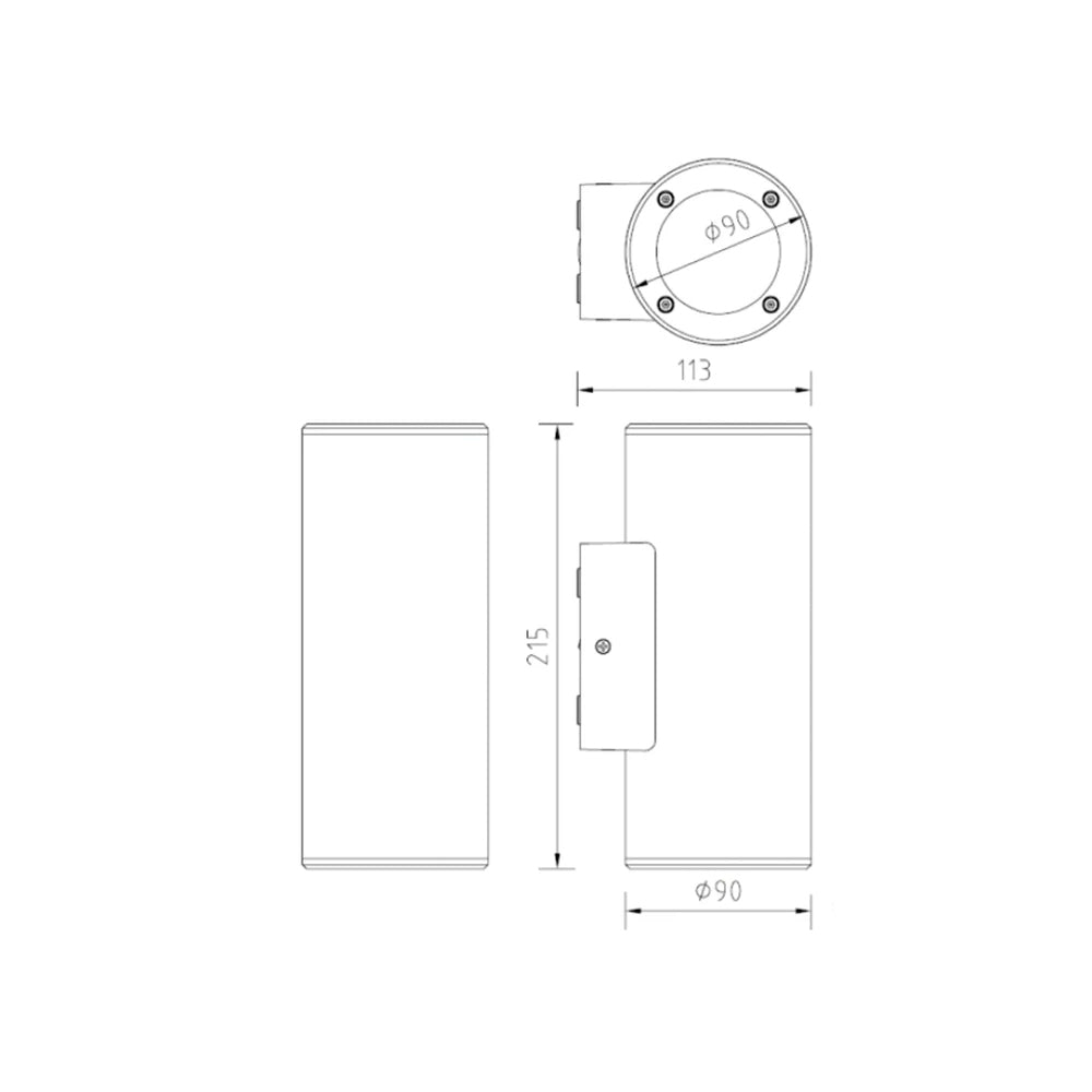 LEDVANCE APLIQUE DUAL CYLINDER WHITE GU10 IP54 LEDVANCE