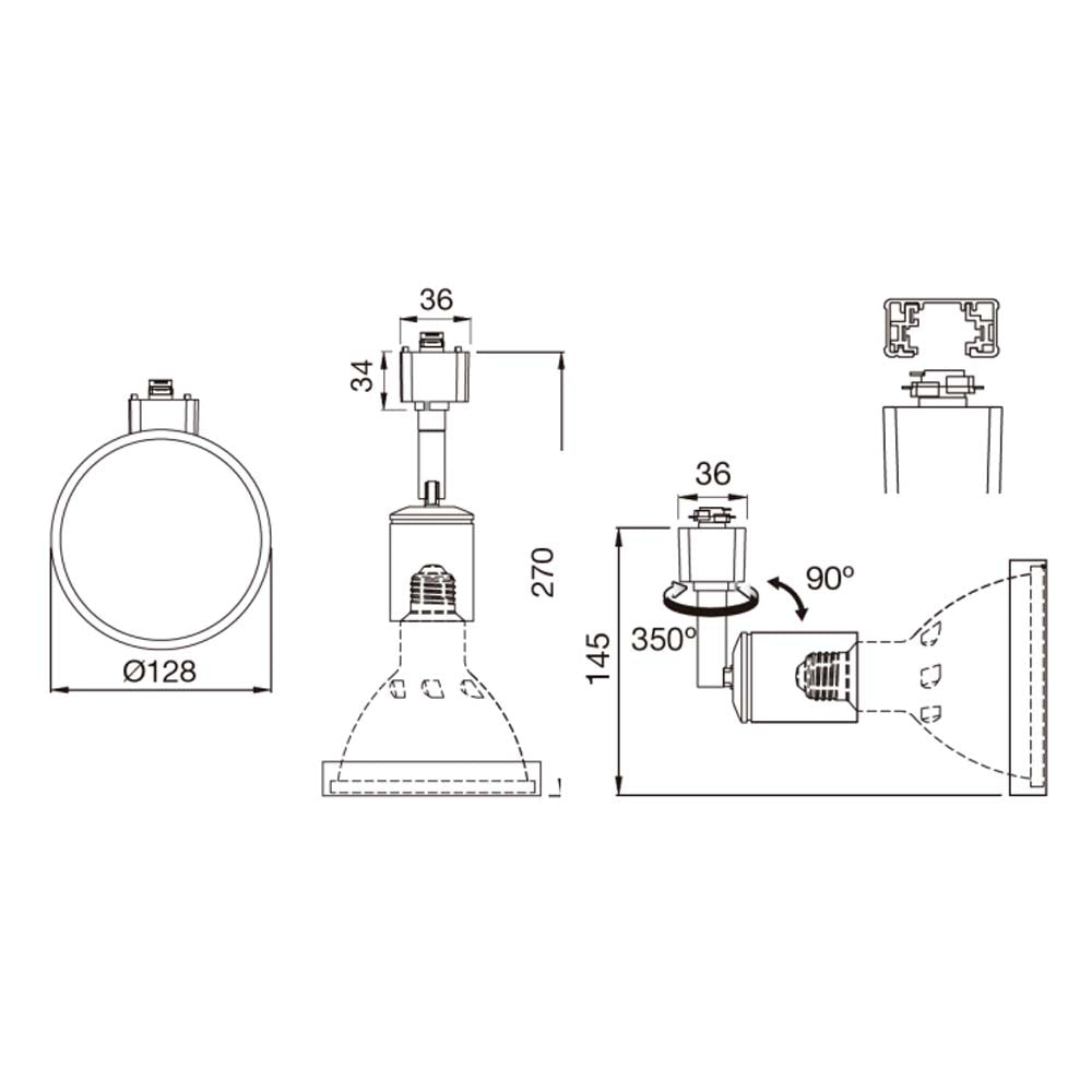 LEDVANCE TRACKLIGHT PAR38 E27 16W BLANCO