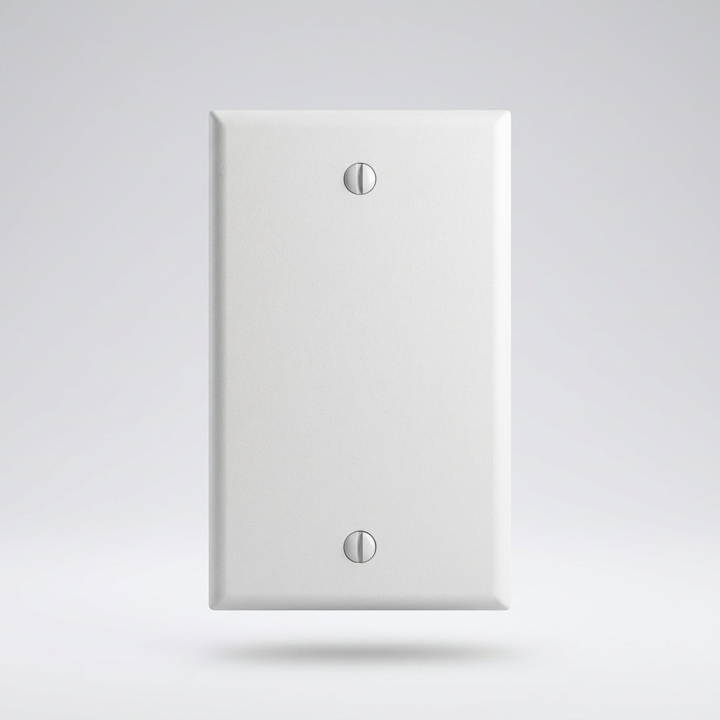 PLACA CIEGA C/ TORNILLOS BLANCO