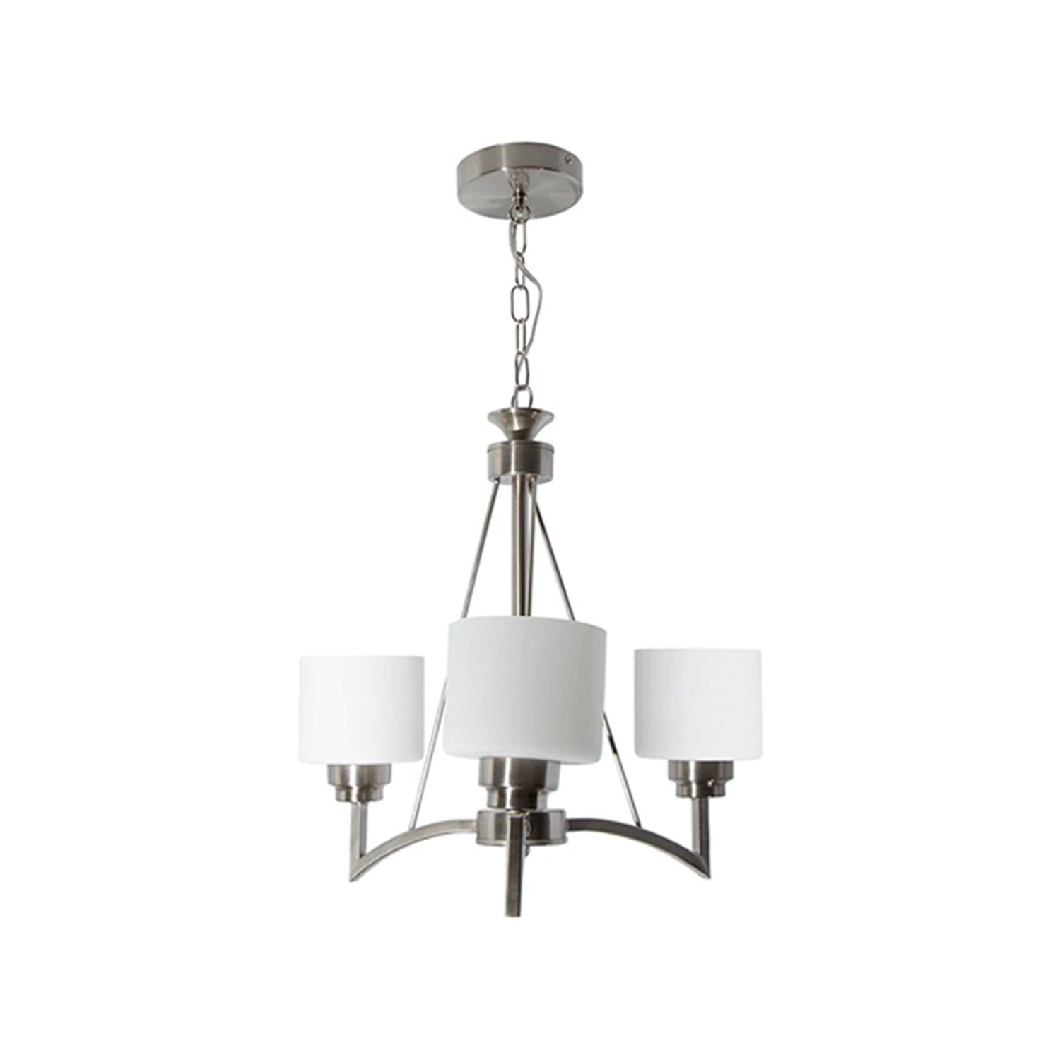 LAMPARA COLGANTE NIQUEL SATINADO E27 60W 3 LUCES 120V 44X50 S/FOCO *** HA. LUMI ***