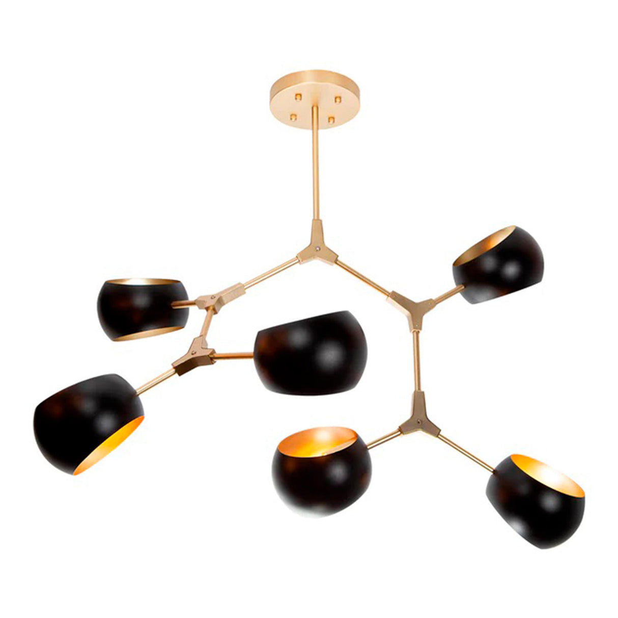 LAMPARA TECHO VINTAGE DORADO E27 6 LUCES 40W 120V 100X60