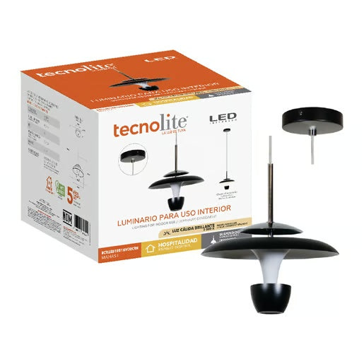 LAMPARA COLGANTE LED ACRILICO 1.5M 8W LUZ CALIDA BRILLANTE NO ATENUABLE