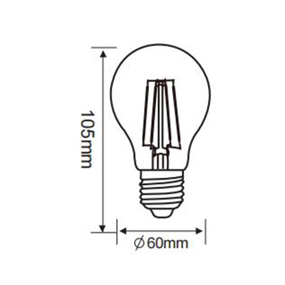 LAMPARA FIL 8W 65K CRI90 E27 A19