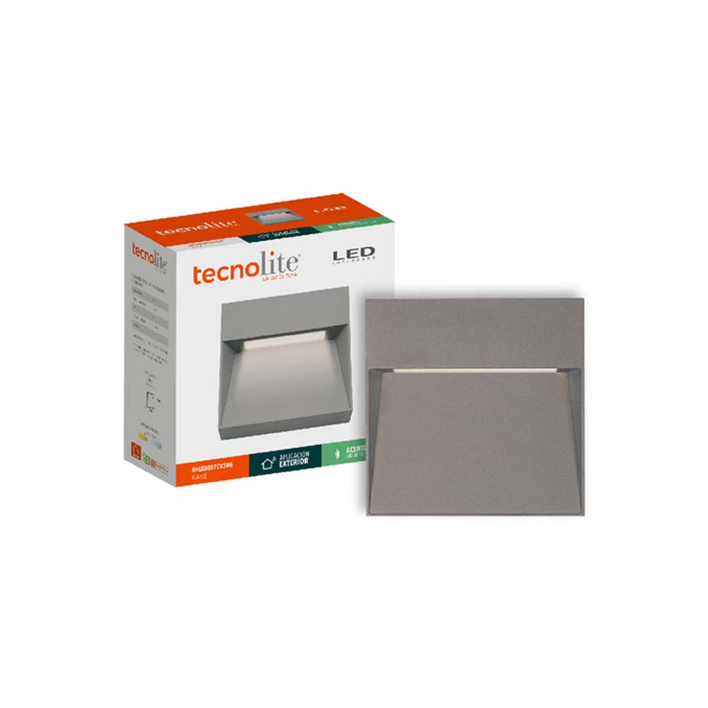 LUZ DE CORTESIA LED EXTERIOR SOBREPONER 8 W LUZ CALIDA BRILLANTE IP54 IK05 LED INTEGRADO 8HLED807CV30G