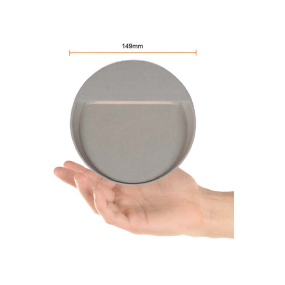 LUZ DE CORTESIA LED SOBREP. MURO 8W/127V. 3000K ALUM. GRIS HUNOR I ***TECNOLITE HAE***