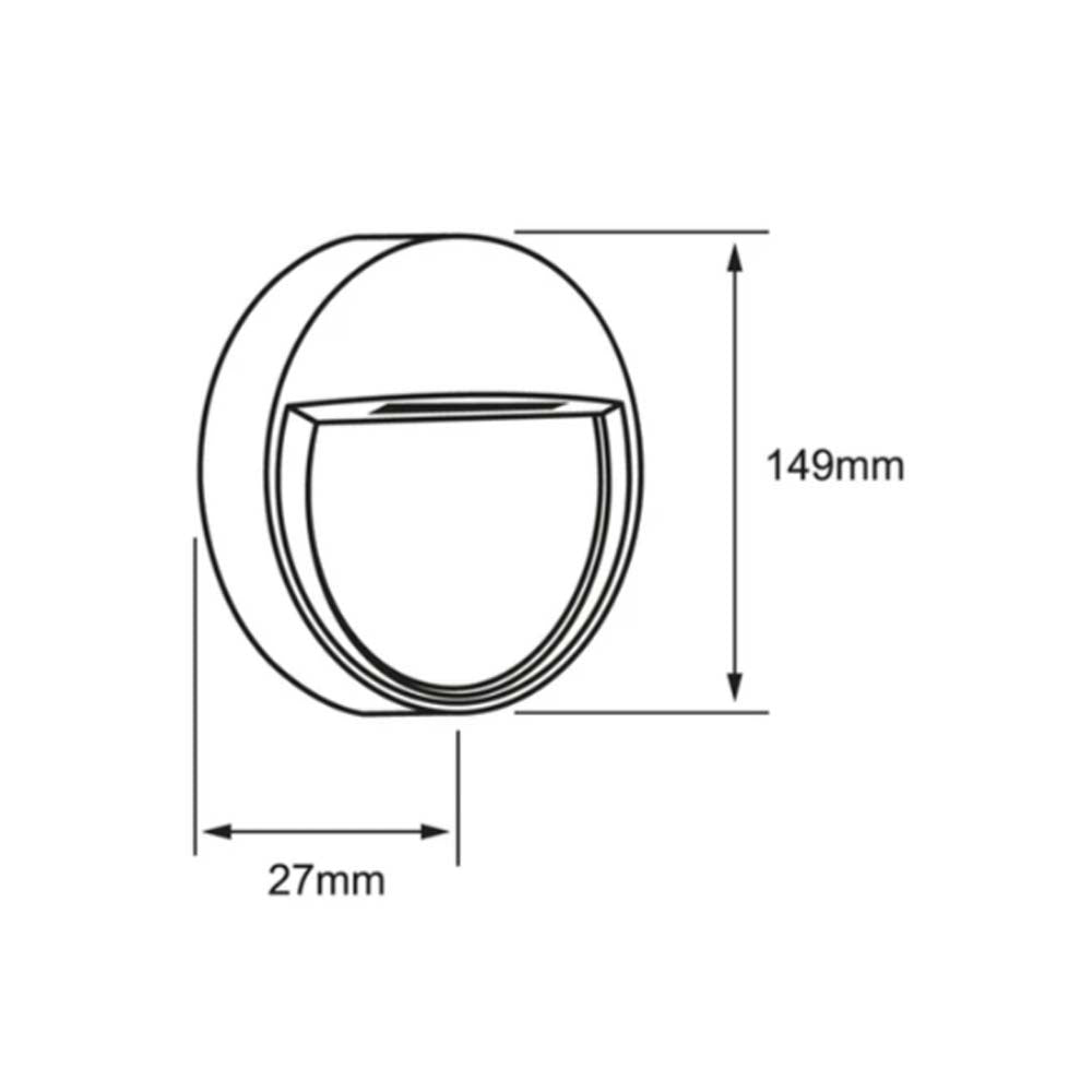LUZ DE CORTESIA LED SOBREP. MURO 8W/127V. 3000K ALUM. GRIS HUNOR I ***TECNOLITE HAE***
