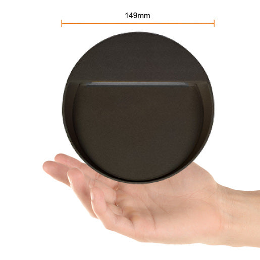 LUZ DE CORTESIA LED SOBREP. MURO 8W/127V. 3000K ALUM. NEGRO HUNOR I ***TECNOLITE HAE***