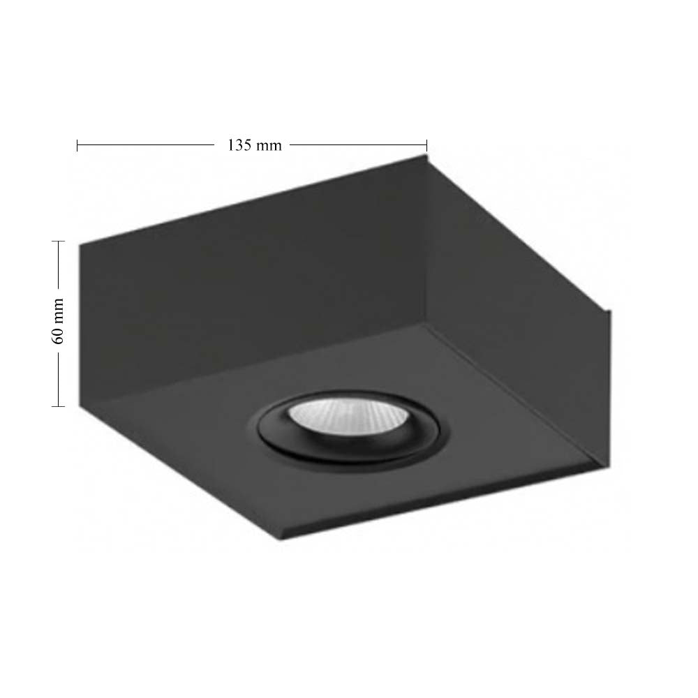 LUMINARIO INT SOBREPONER TECHO LED 8W 30K NEGRO