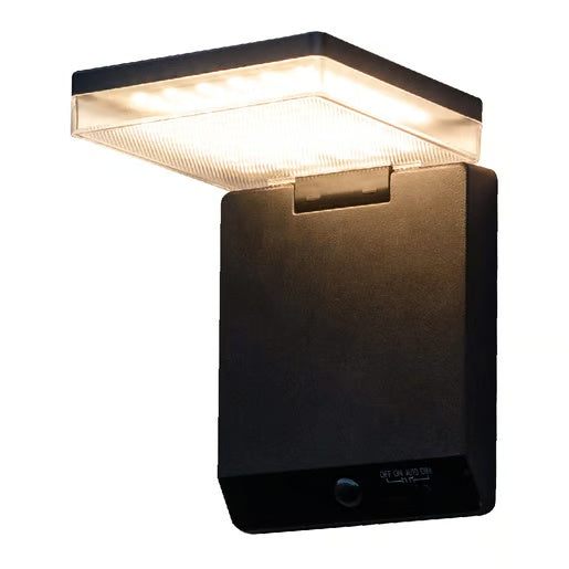 LAMPARA SOLAR ARBOTANTE LED 8 W LUZ CALIDA BRILLANTE SENSOR DE MOVIMIENTO 3 MODOS DE LUZ IP44 IK06