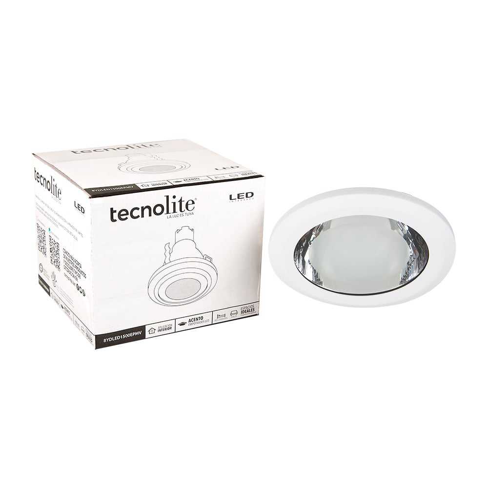 LAMPARA EMPOTRABLE DOWNLIGHT FOCO A19 LED 8.5 W INCLUIDO LUZ CALIDA BRILLANTE BASE E27 NO ATENUABLE