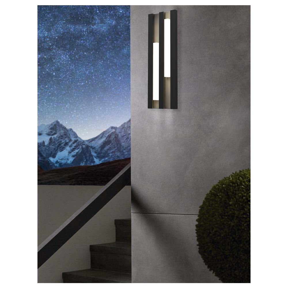 ARBOTANTE BASE RECTANGULAR NEGRA CON PERFILES LED IP55 FANDINA EGLO