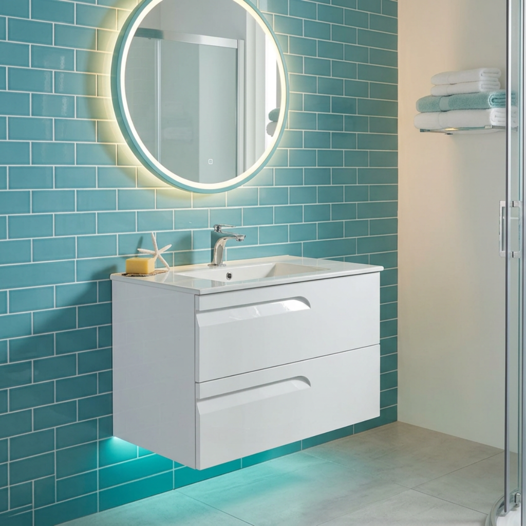 VITALE VOLADO60CM BLANCO BRILLOCON ALTO S/ESPEJO