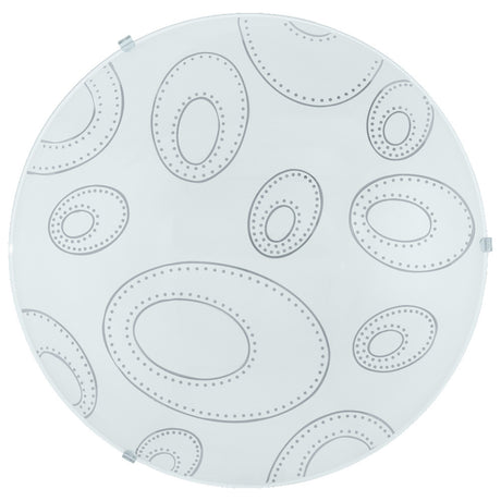 LUMINARIO DE TECHO EGLO SCALEA BASE E26 DE 60W CRISTAL BLANCO CON DISEÑO  *** HAE ***