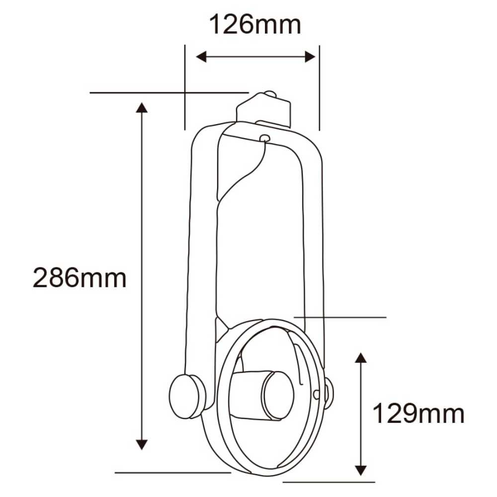 LAMPARA SPOT DE RIEL DIRIGIBLE POTENCIA MAX. 90 W BASE E27 FOCO PAR38 NO INCLUIDO 90YS395MVN