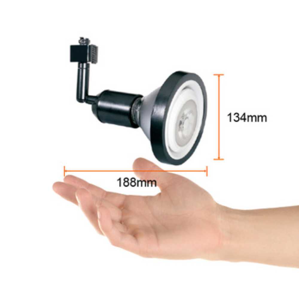 LUM. INT. SPOT RIEL 18W/100-240V. NEGRO E-27 TECNOLITE