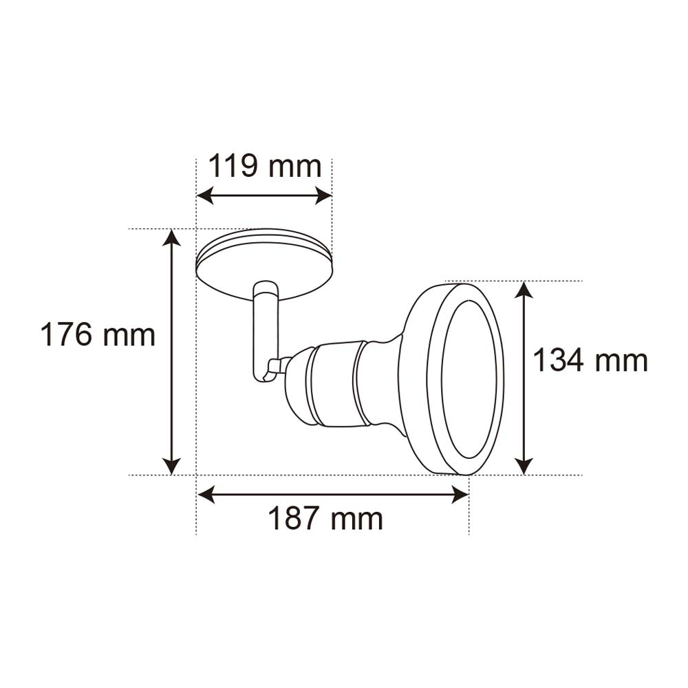 LAMPARA DE INTERIOR SPOT DE SOBREPONER DIRIGIBLE BLANCO S/L 90W 100-240V BASE E27 BREME TECNOLITE
