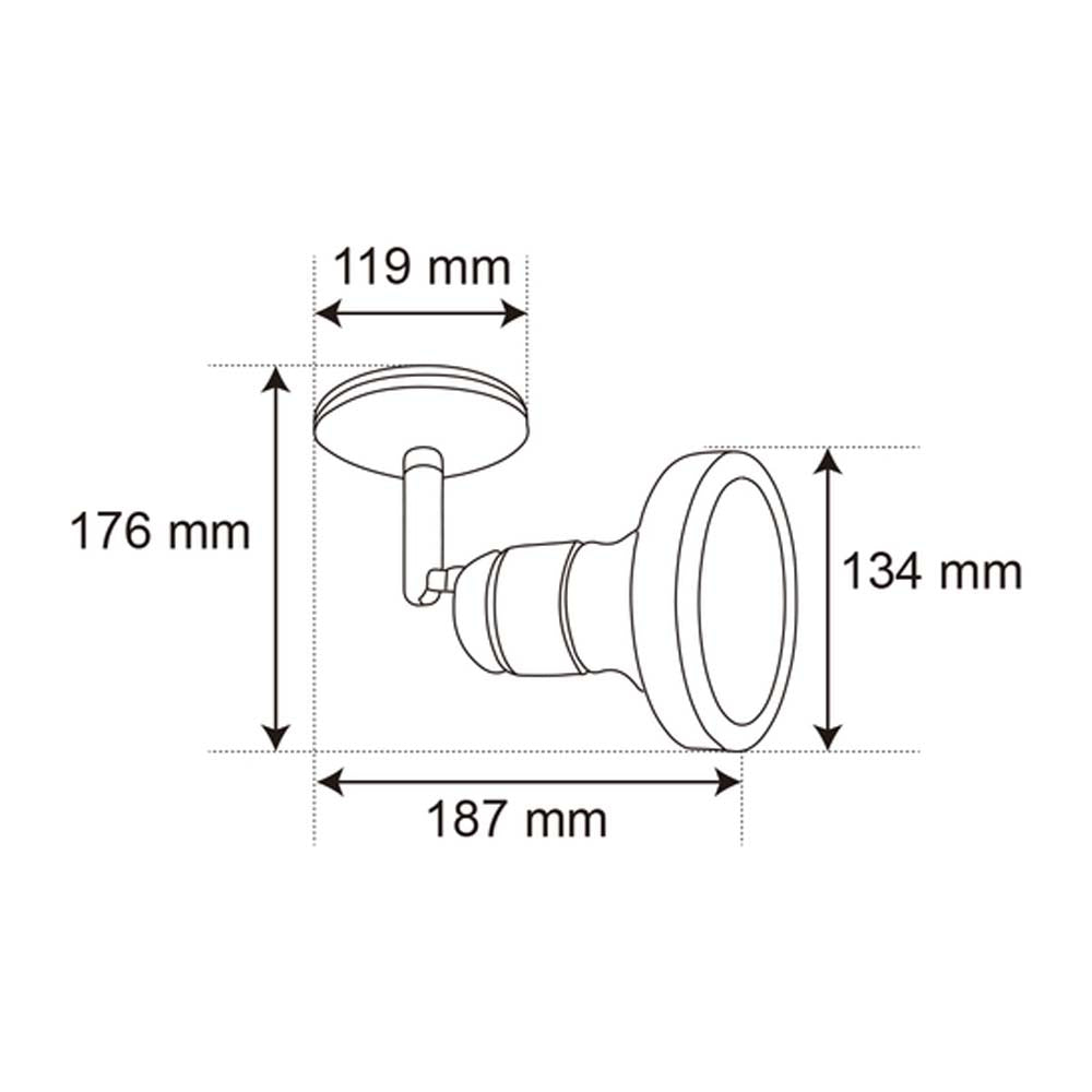 INTERIOR SPOT SOBREPONER S/L 90W 100-240V DIRIGIBLE NEGRO TECNOLITE