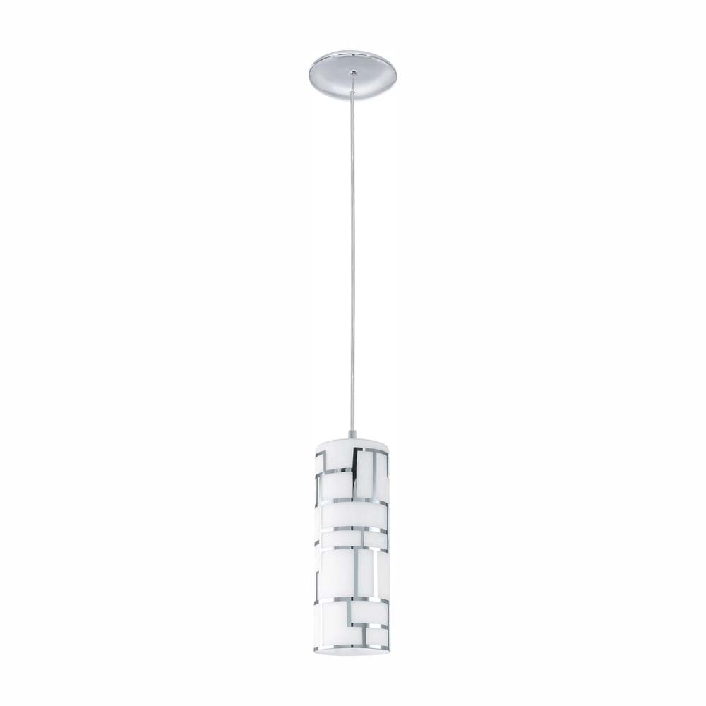 LUMINARIO COLGANTE CRISTAL BLANCO 1X60W E26 ACABADO CROMO EGLO