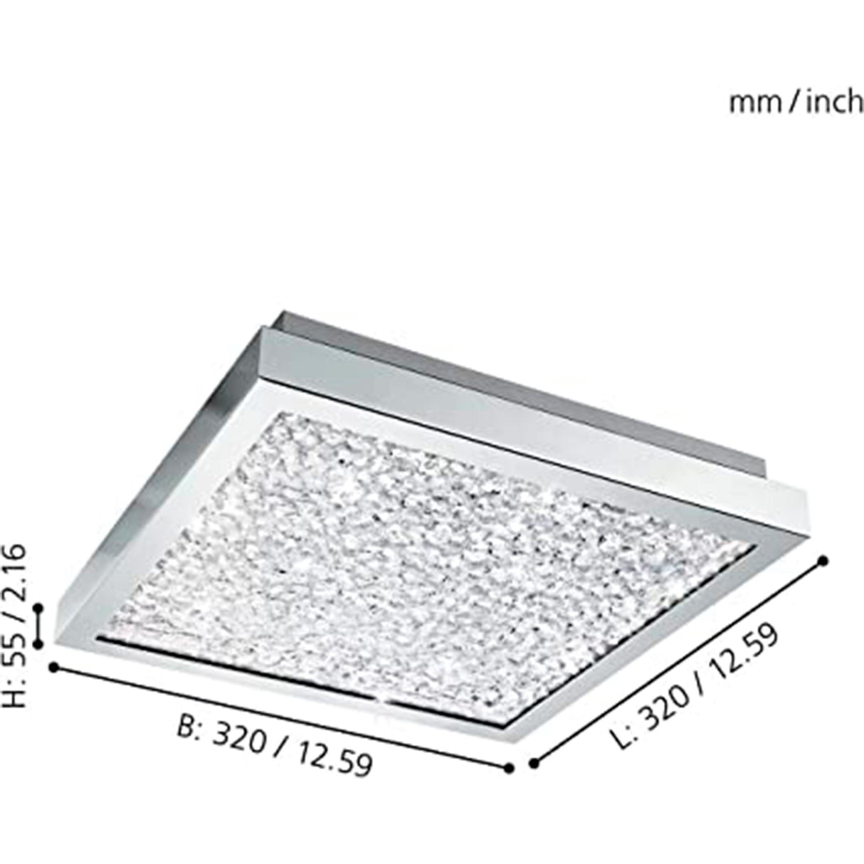 LUMINARIO T/ CARDITO P/ TECHO CROMO H365 4X3W 1550LM LED CRISTAL MCA EGLO ***HAE 2024***