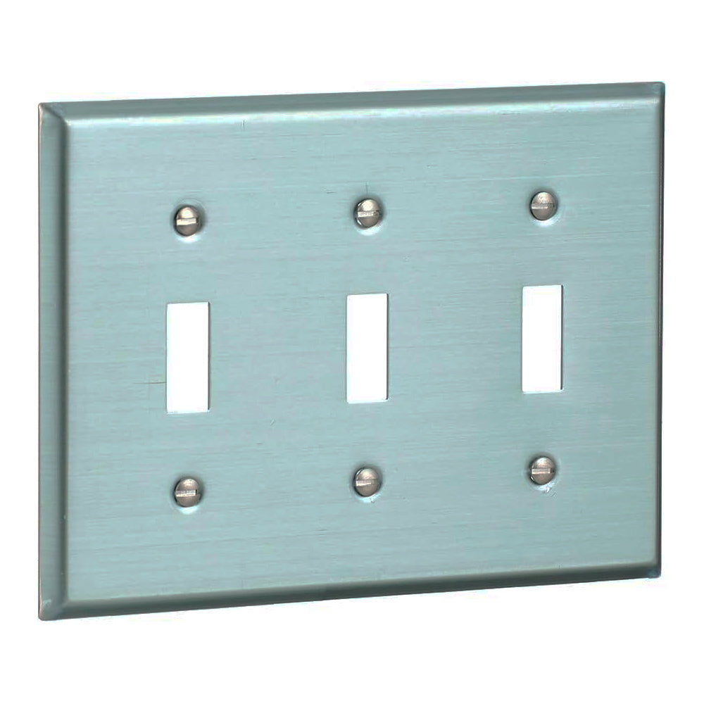 PLACA 3G TOGGLE STD ACERO INOXIDABLE  ARROW HART