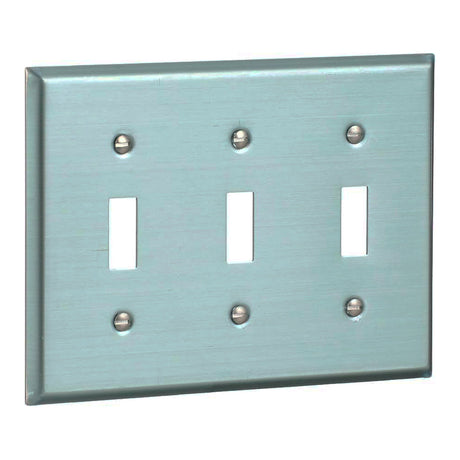 PLACA 3G TOGGLE STD ACERO INOXIDABLE  ARROW HART