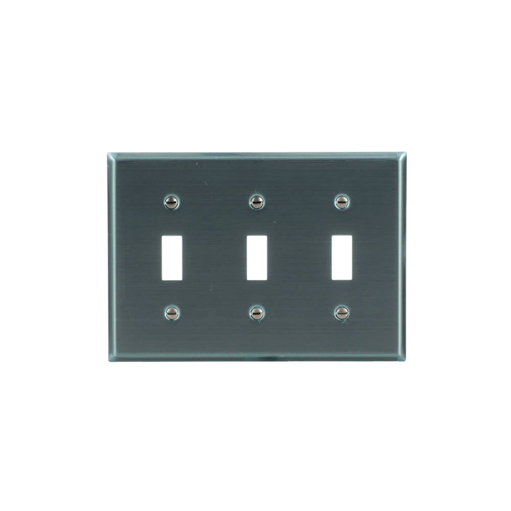 PLACA 3G TOGGLE STD ACERO INOXIDABLE  ARROW HART