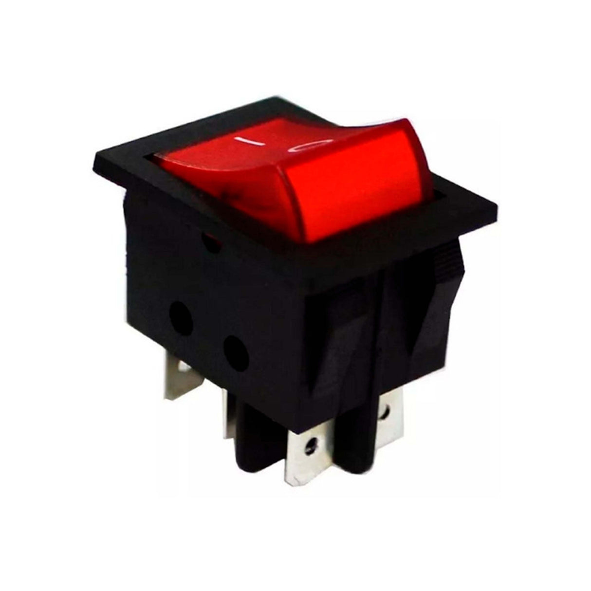 INTERRUPTOR BALANCIN (SI-NO) CON LUZ PILOTO ROJO 15A/12-24V CD 15A 125V 10A 250V CA