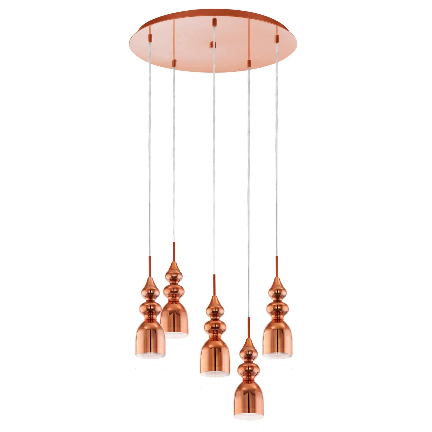 LUMINARIO COLGANTE BOLANOS COBRE 5 LUCES GU10 5X6W (INCLUIDOS) REGULABLE EGLO ***HAE 2024***