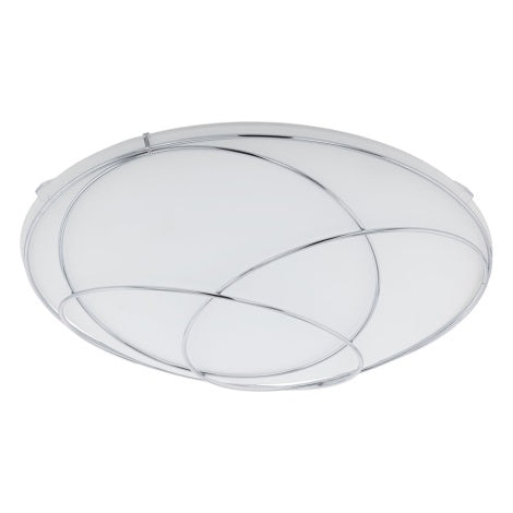 LUM DE TECHO LED 12W CIRCULAR BLANCO-CROMO VIDRIO SATINADO LERIDA MCA EGLO