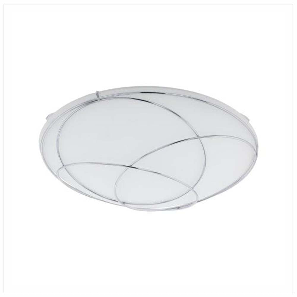 LUM DE TECHO LED 12W CIRCULAR BLANCO-CROMO VIDRIO SATINADO LERIDA MCA EGLO