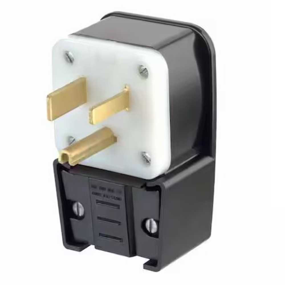 CLAVIJA ANGULAR 2P-3H 50A 250V NEGRA 09650-00P