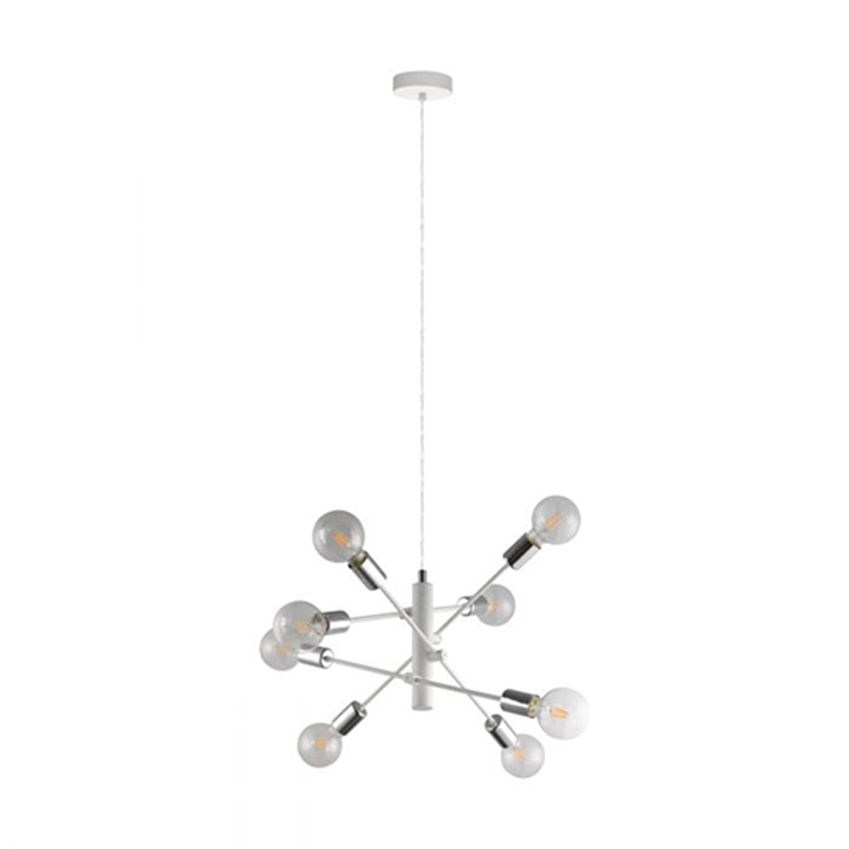 LUMINARIA COLGANTE EGLO GRADOLI BASE E26 CROMO Y BLANCO