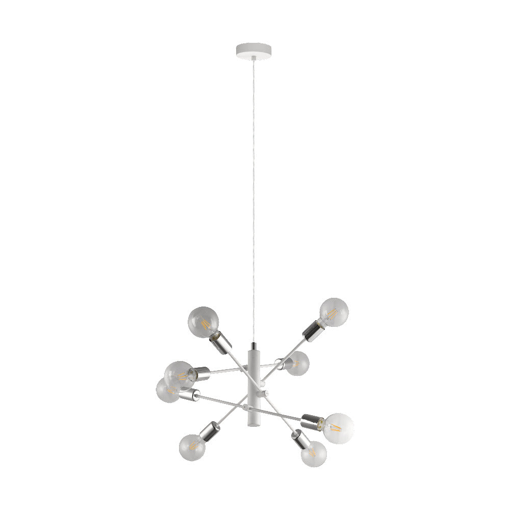 LUMINARIA COLGANTE EGLO GRADOLI BASE E26 CROMO Y BLANCO