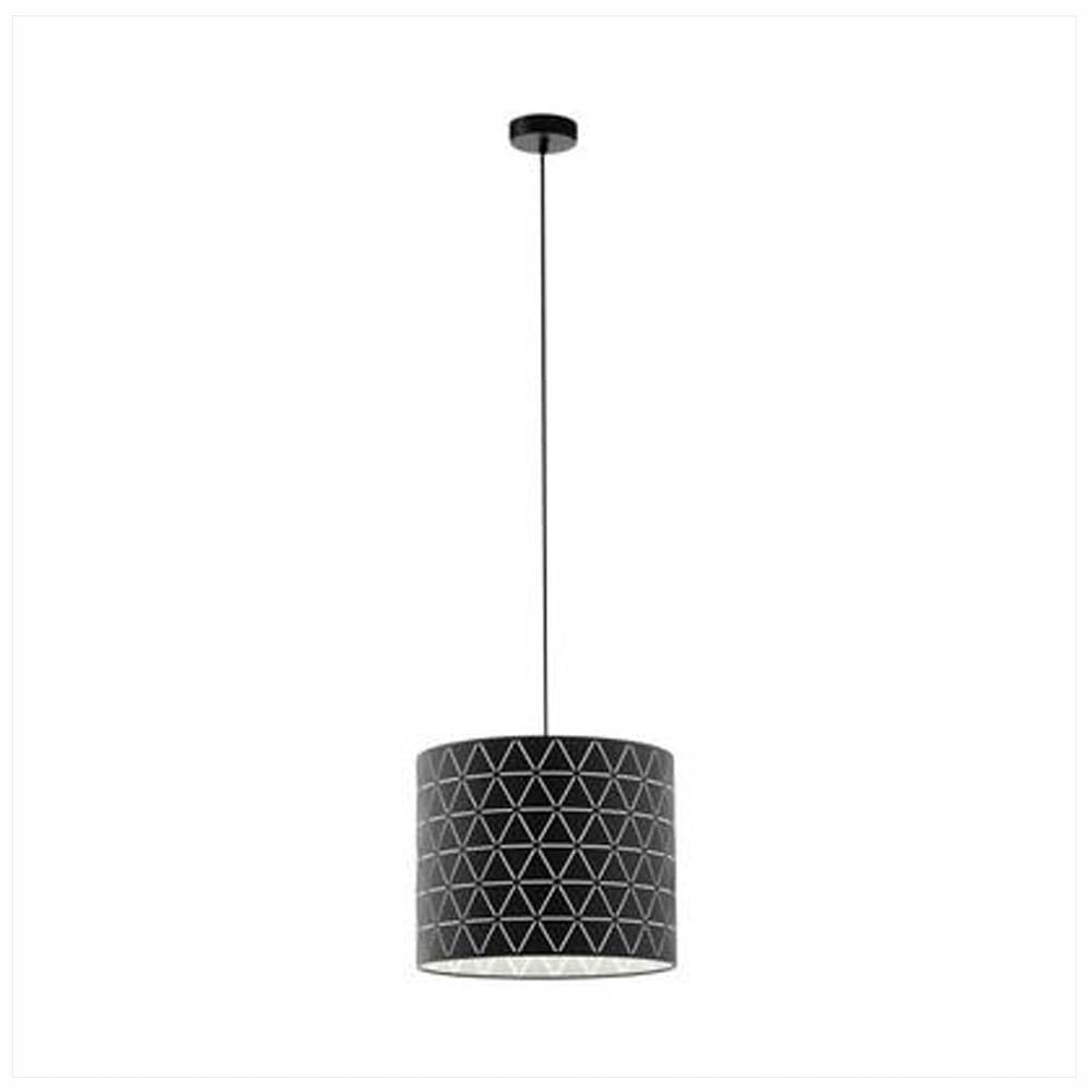 LUMINARIO COLGANTE DE ACERO NEGRO MATE FORMA CILINDRICA INTERIOR BLANCO E26 RAMON MCA EGLO