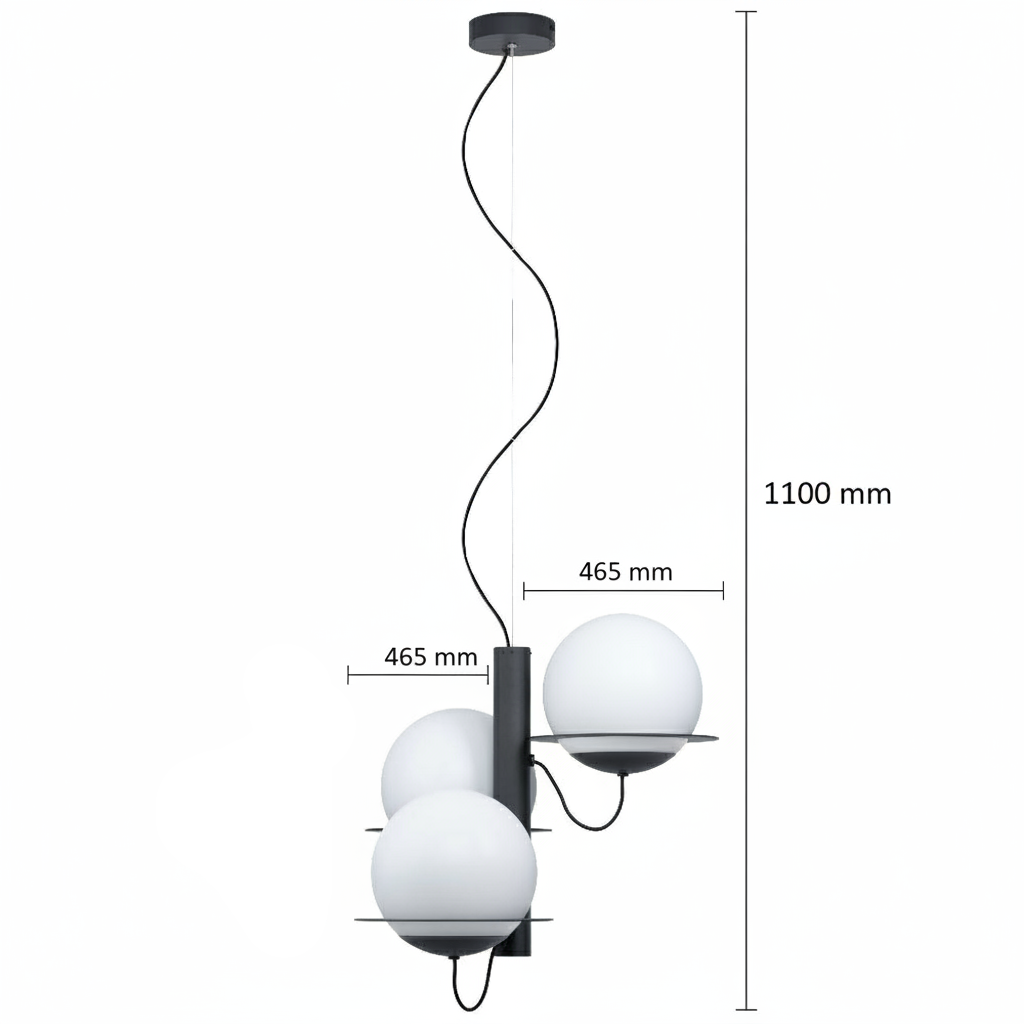 LAMP COLGANTE TRIPLE ESFERA E26 (NO INCLUIDA) SABALETE *** HA. LUMI ***