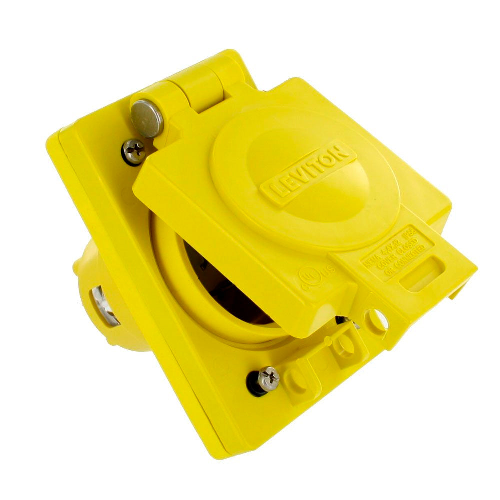 RECEPTACULO EMP AMARILLO 1/2 VTA C/TAPA WETGUARD 30 A 125/250V 3H 4P C/T L14-30R LEVITON