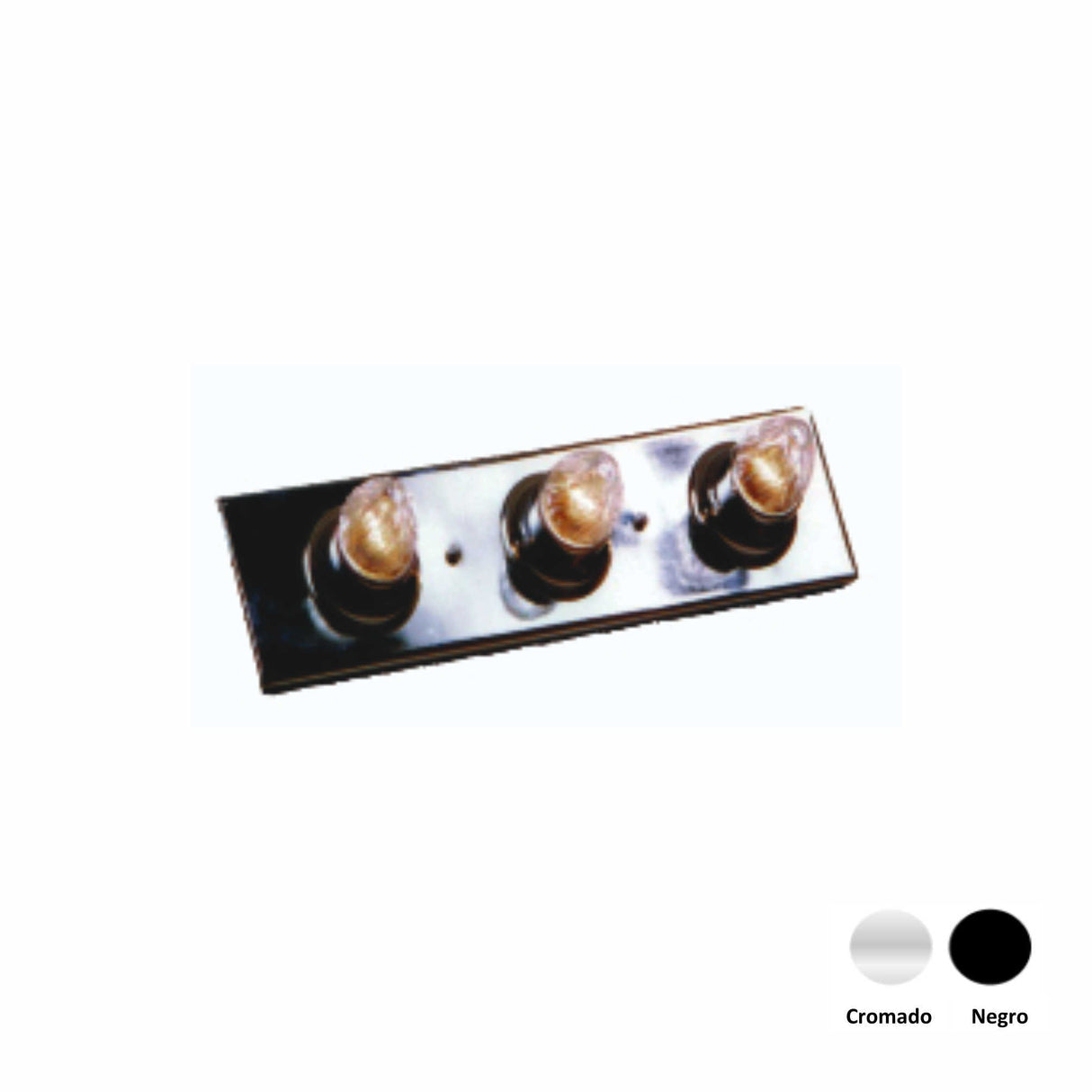 REGLETA DE 3 LUCES CROMO MCA GUZMAN